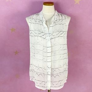 EUC Anthropologie cloth & stone geometric sleeveless blouse
